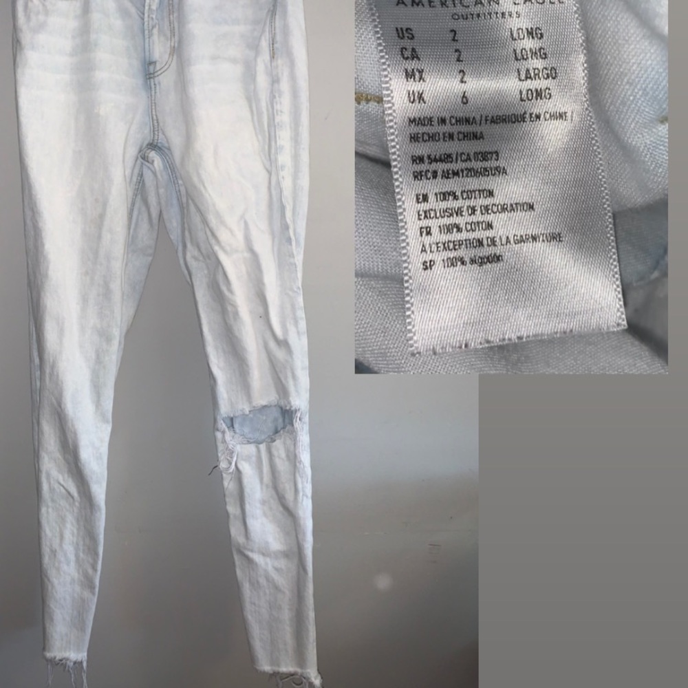 american eagle mom jeans size 2 long